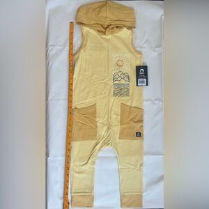 RAGS Original Snapless Hooded Romper 5–6Y Yellow Sun Graphic NWT